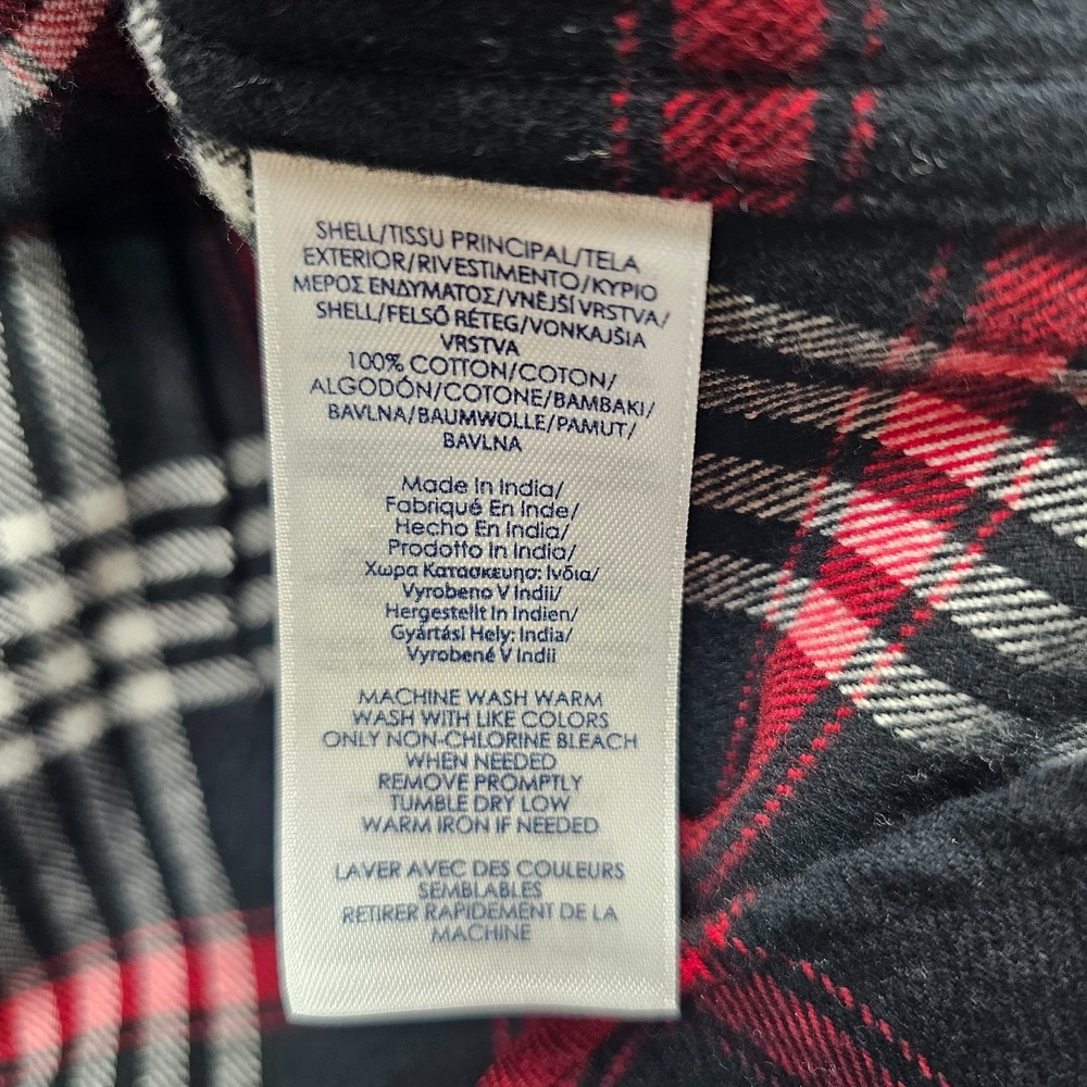 Chaps Red Black and White Plaid Button-Down Shirt - Picture 6 of 8